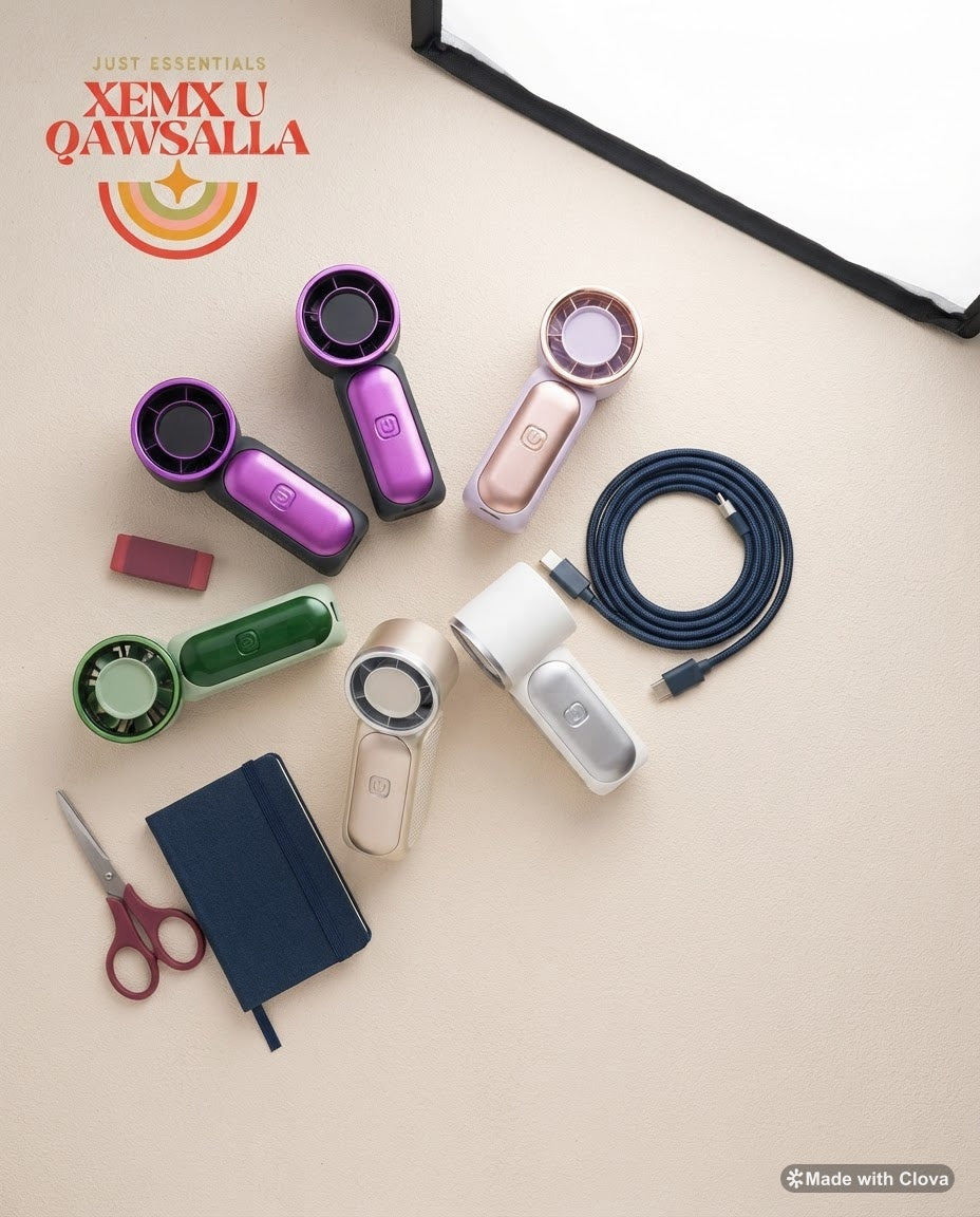 Mini Rechargeable Handheld Fan – 5-Speed USB-C Portable Cooling Fan