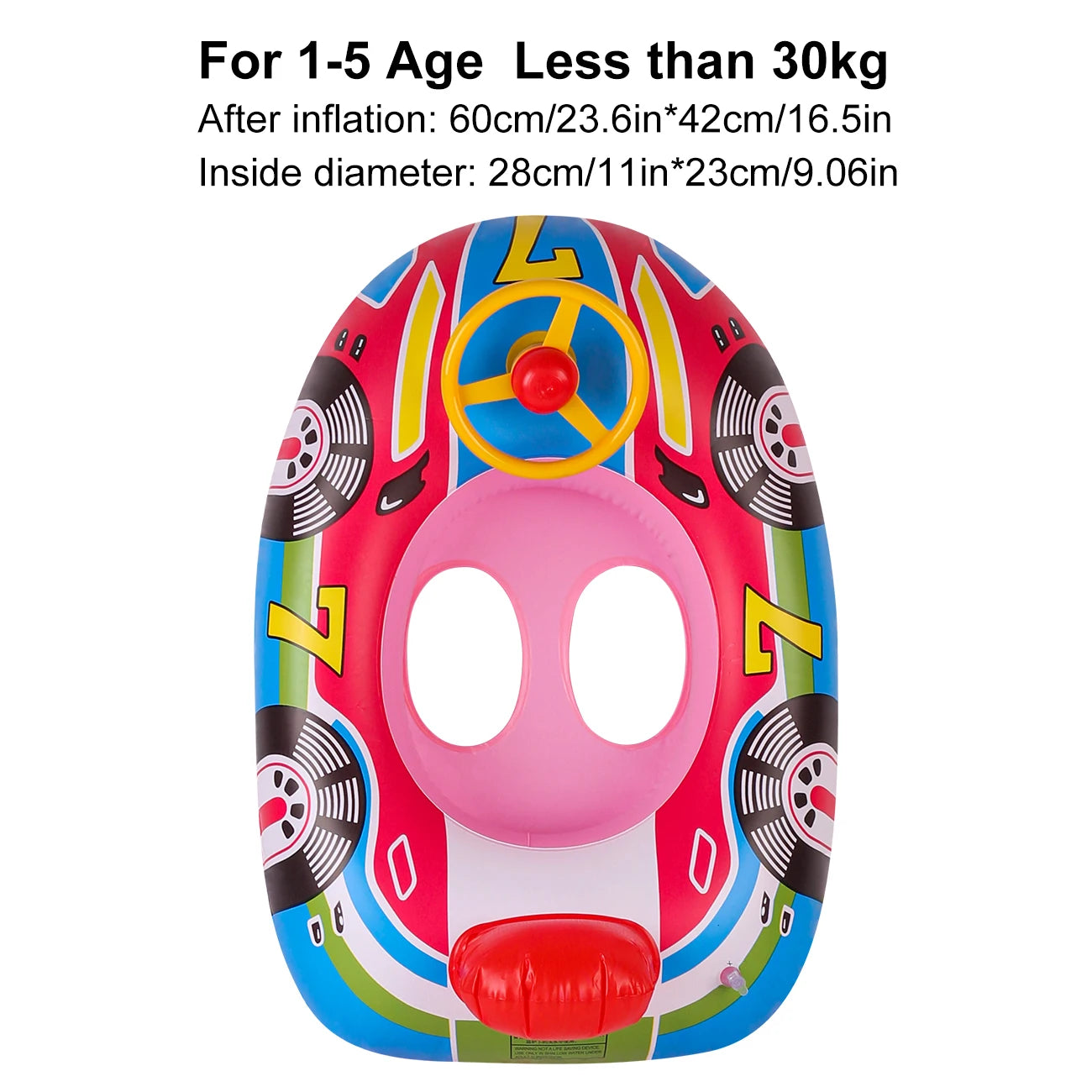 Inflatable Racing Car Pool Float with Steering Wheel