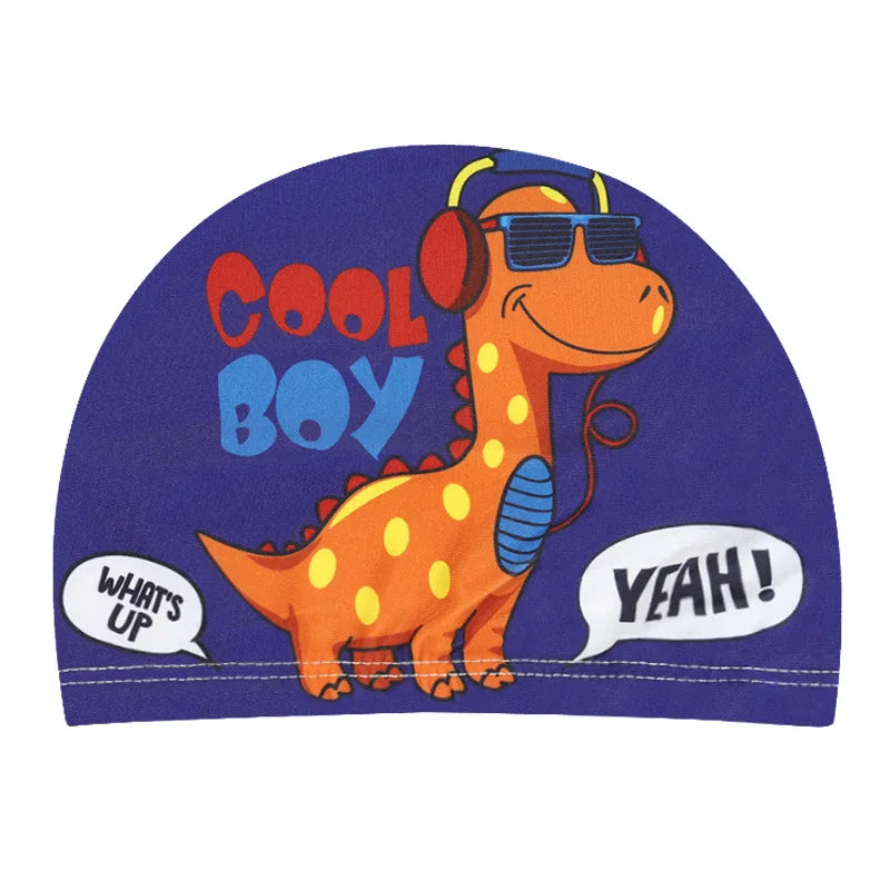 Kids Cartoon Swimming Cap – Soft Stretch Swim Hat