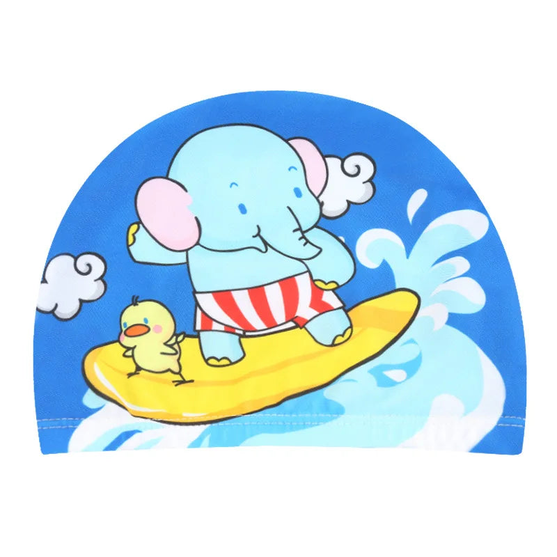 Kids Cartoon Swimming Cap – Soft Stretch Swim Hat