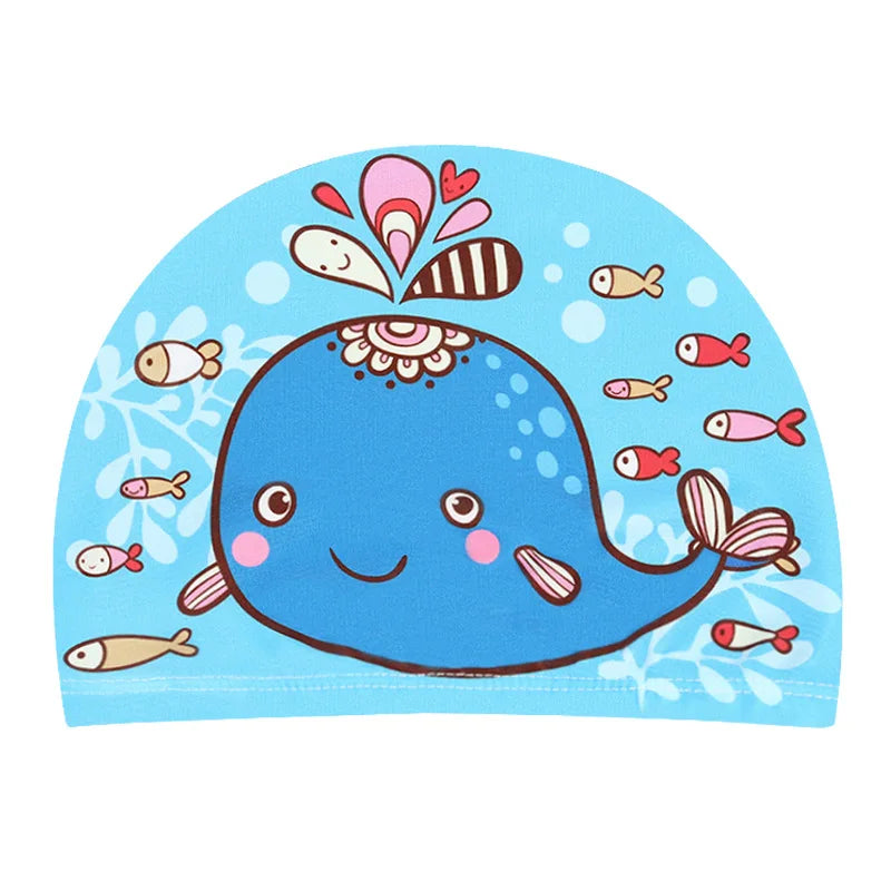 Kids Cartoon Swimming Cap – Soft Stretch Swim Hat