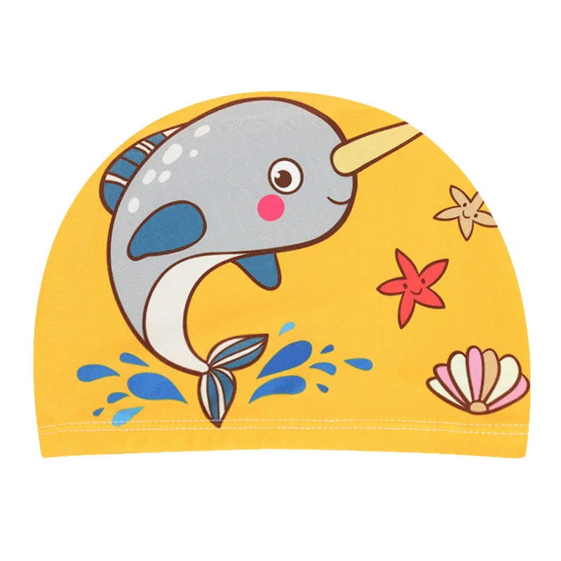 Kids Cartoon Swimming Cap – Soft Stretch Swim Hat