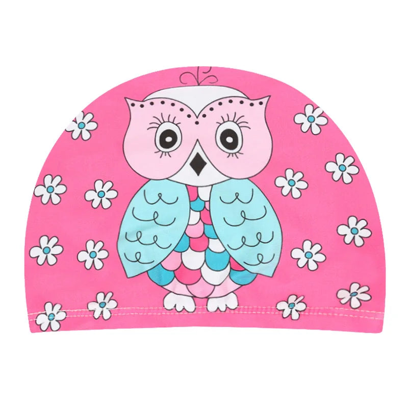 Kids Cartoon Swimming Cap – Soft Stretch Swim Hat