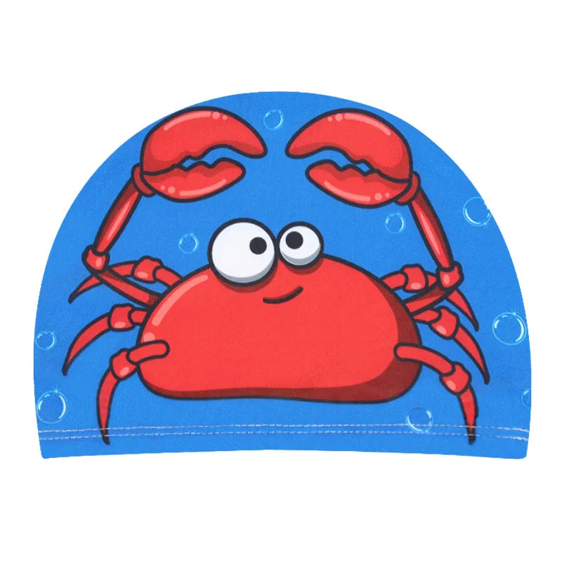 Kids Cartoon Swimming Cap – Soft Stretch Swim Hat