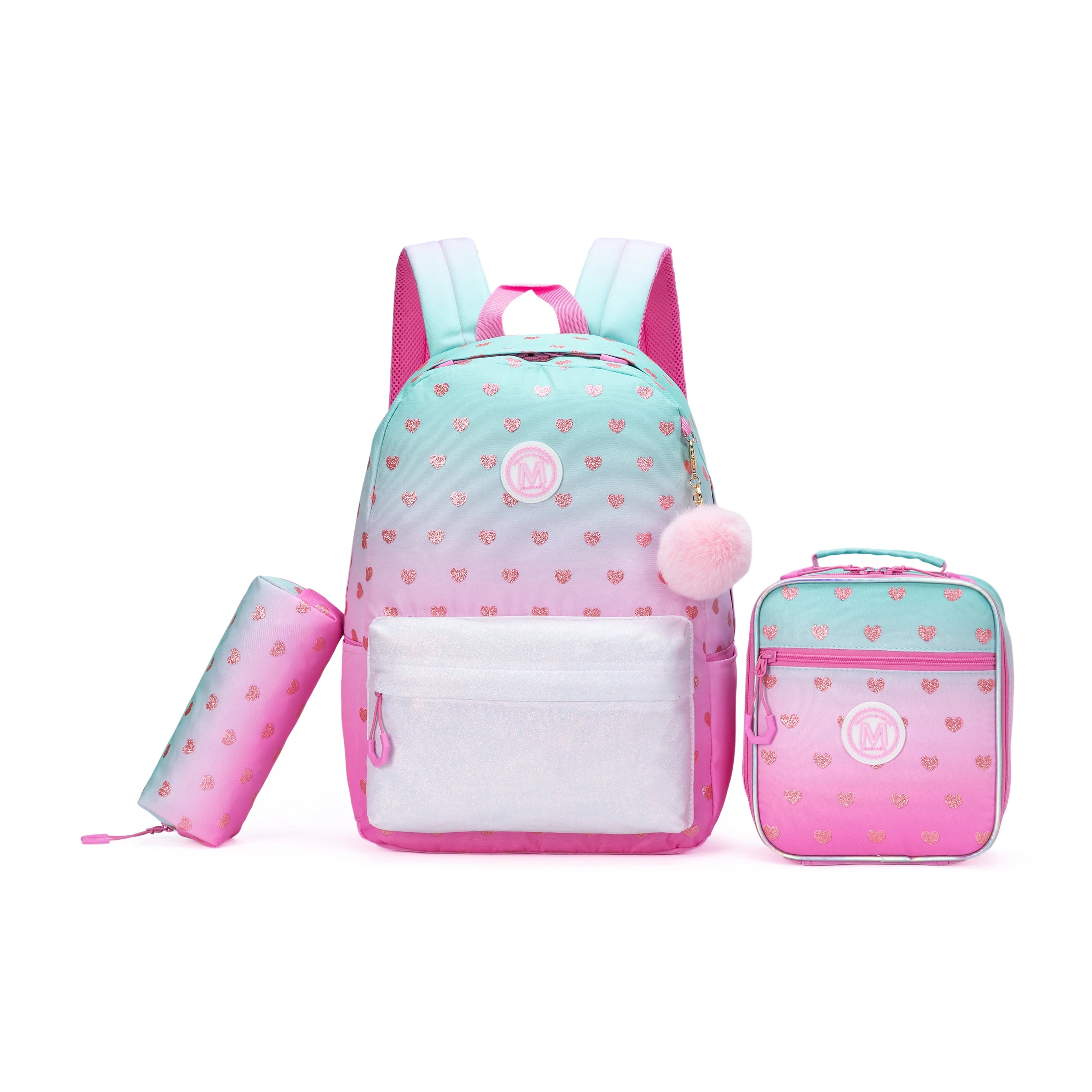 Girls School Backpack Set – Backpack, Lunch Bag & Pencil Case