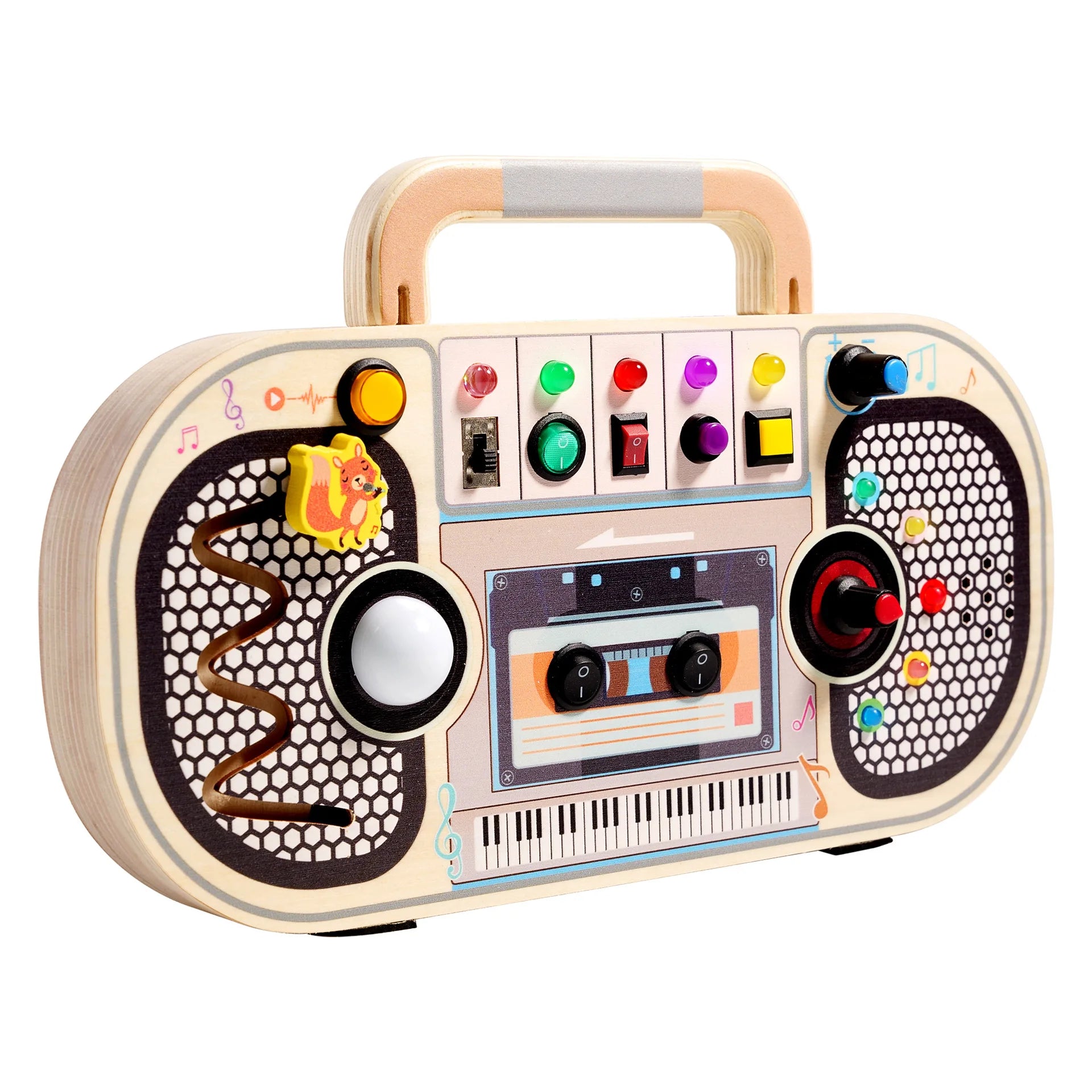 Wooden Switch & Light Busy Board – Montessori-Inspired Fine Motor Sensory Toy