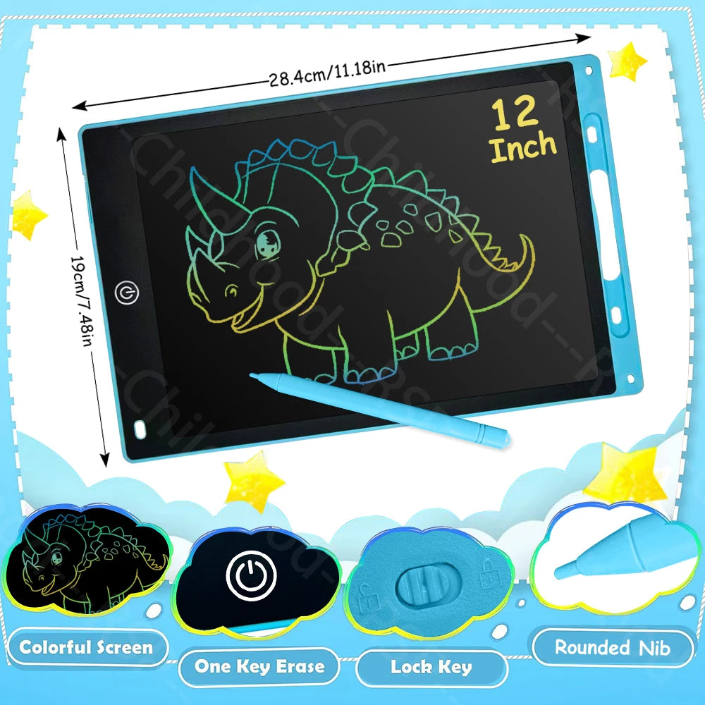Reusable LCD Writing & Drawing Tablet – Colour Doodle Board with Stylus