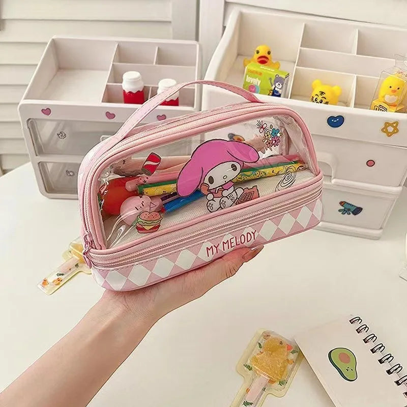 Sanrio Double-Layer Large Capacity Pencil Case – School Stationery Organiser