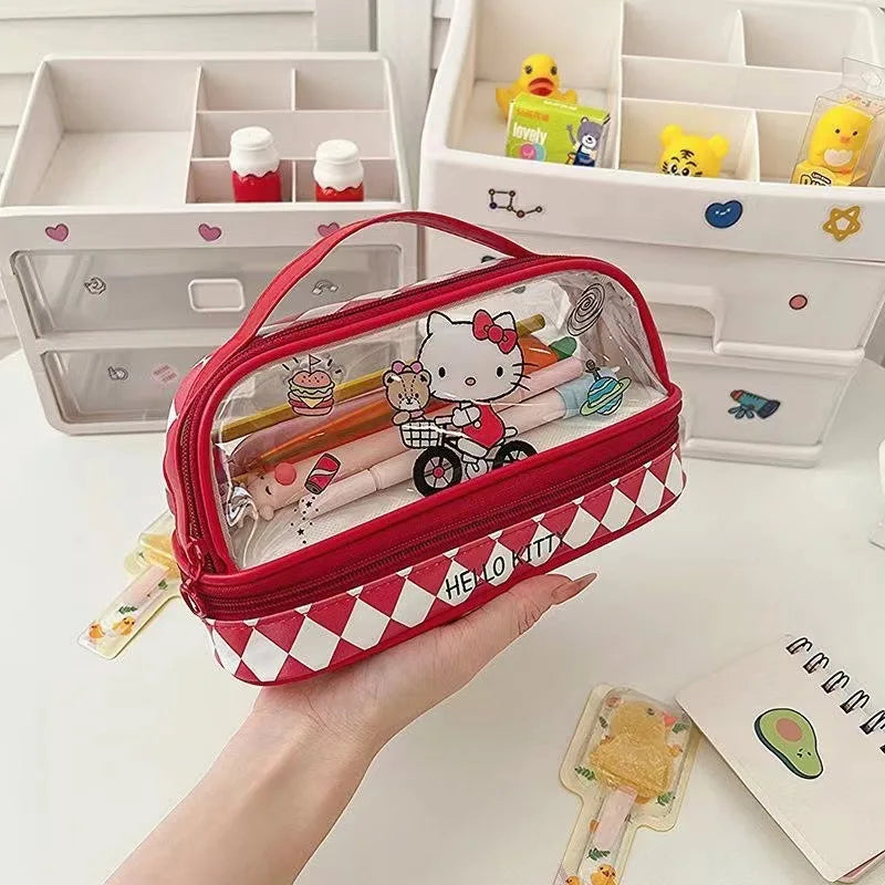 Sanrio Double-Layer Large Capacity Pencil Case – School Stationery Organiser