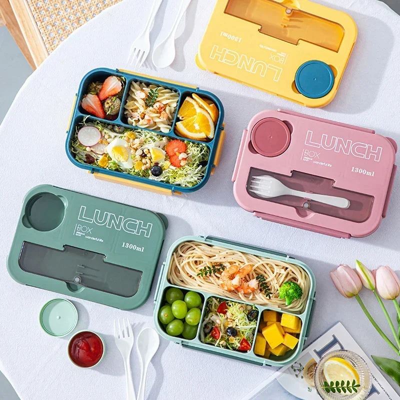 1300ml Compartment Lunch Box – Portable Bento Box with Cutlery
