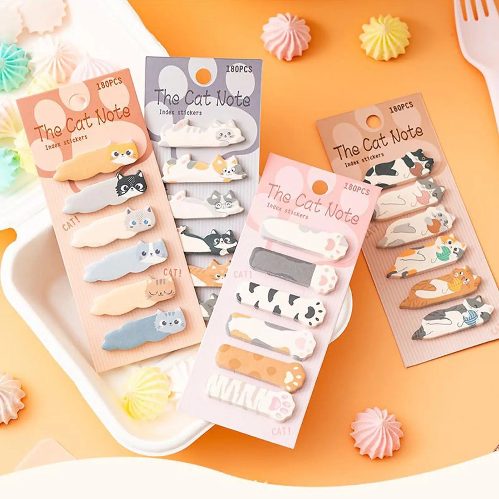 Cute Cat Sticky Notes & Page Markers – School & Study Tabs