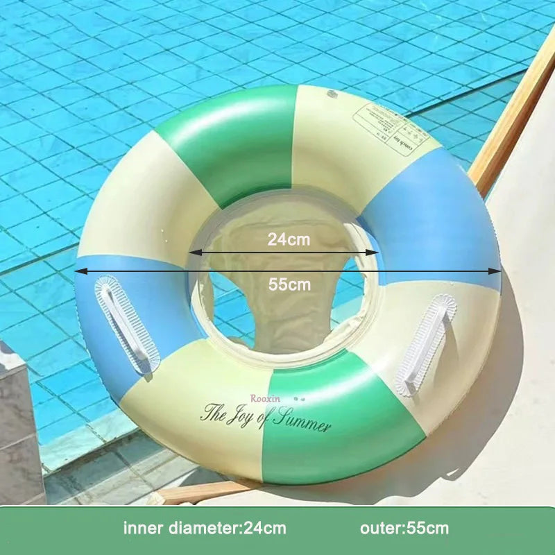 Inflatable Pool Lounge Ring with Backrest