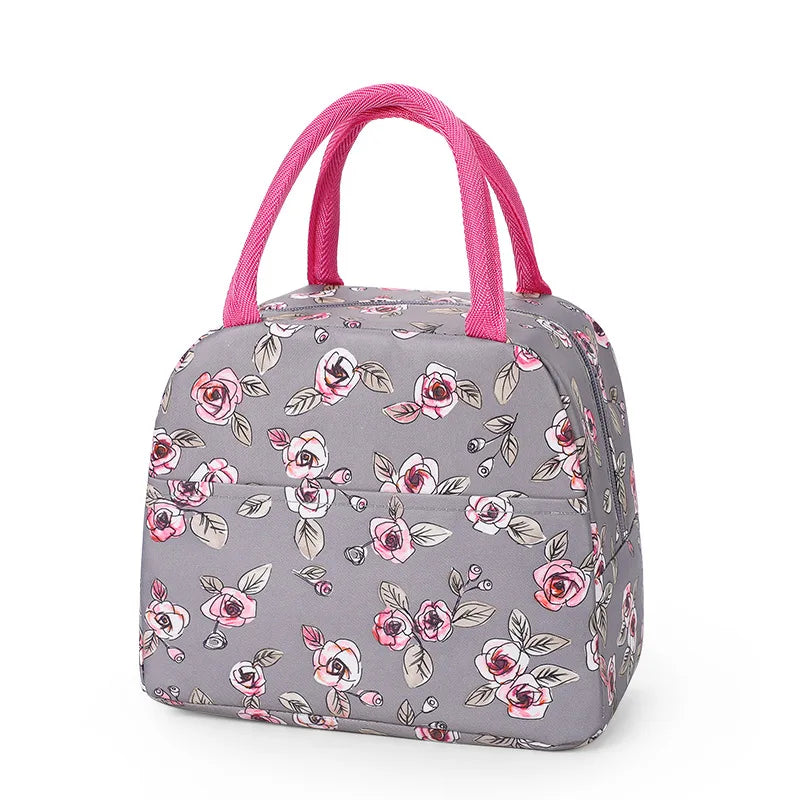 Patterned Insulated Lunch Bag – Portable School & Picnic Cooler Bag