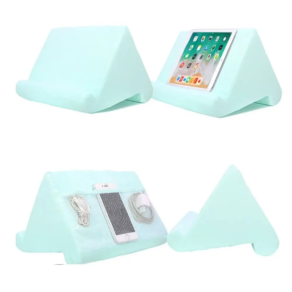 Soft Pillow Tablet & Phone Holder – Hands-Free Stand with Storage Pocket