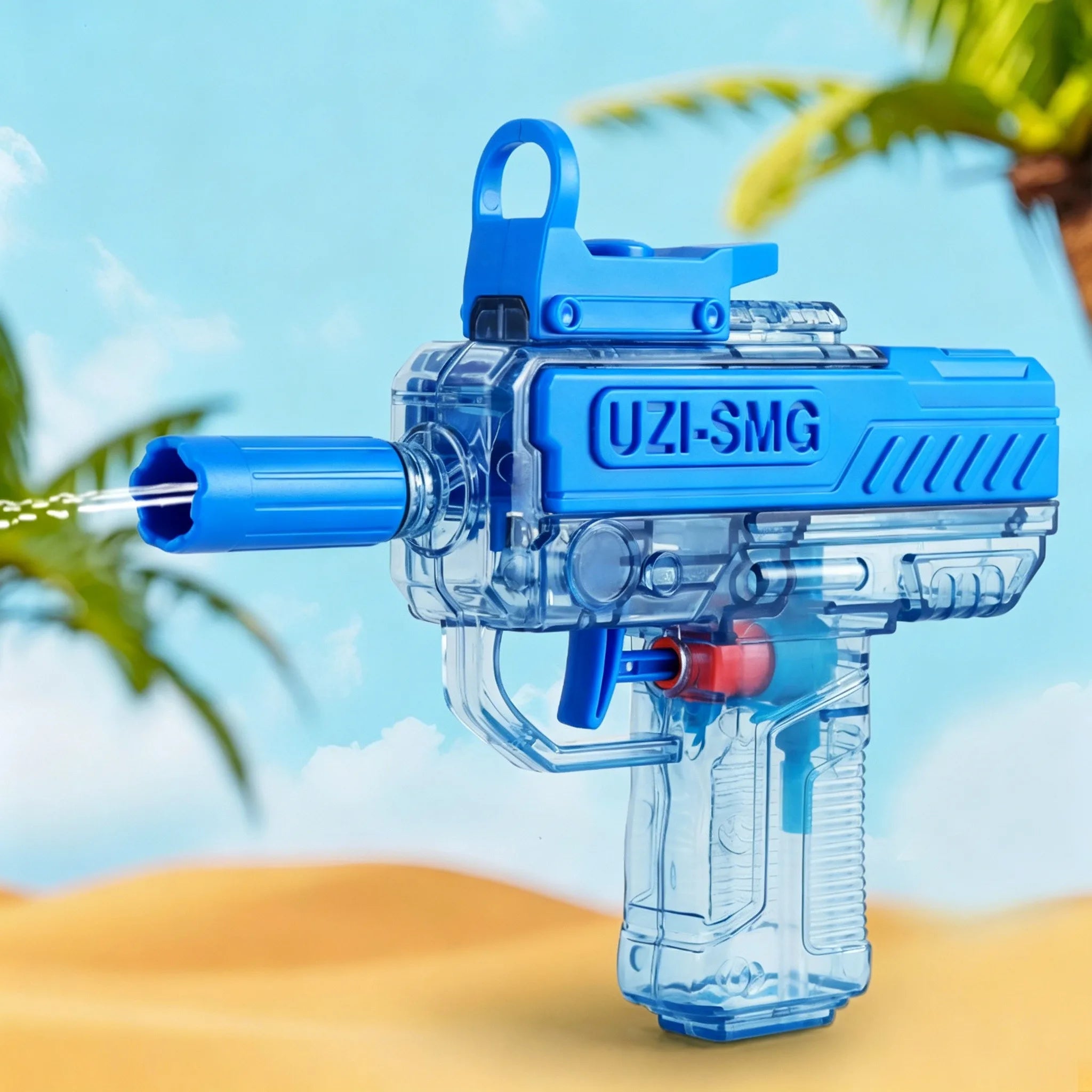 Transparent Manual Water Blaster – High-Pressure Summer Water Toy