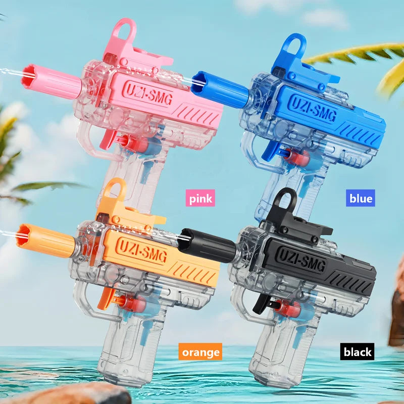 Transparent Manual Water Blaster – High-Pressure Summer Water Toy