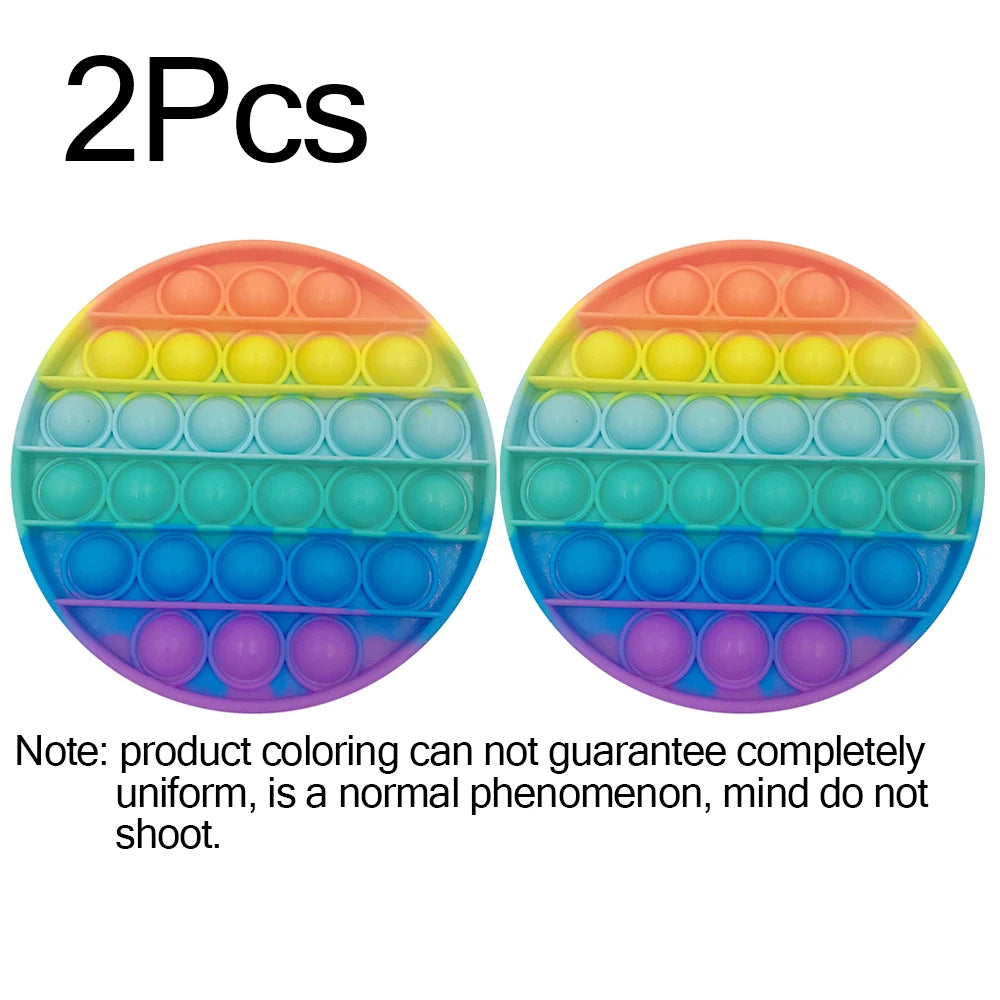 Rainbow Pop Bubble Fidget Toy Set – 2 Pack Sensory Press Toys