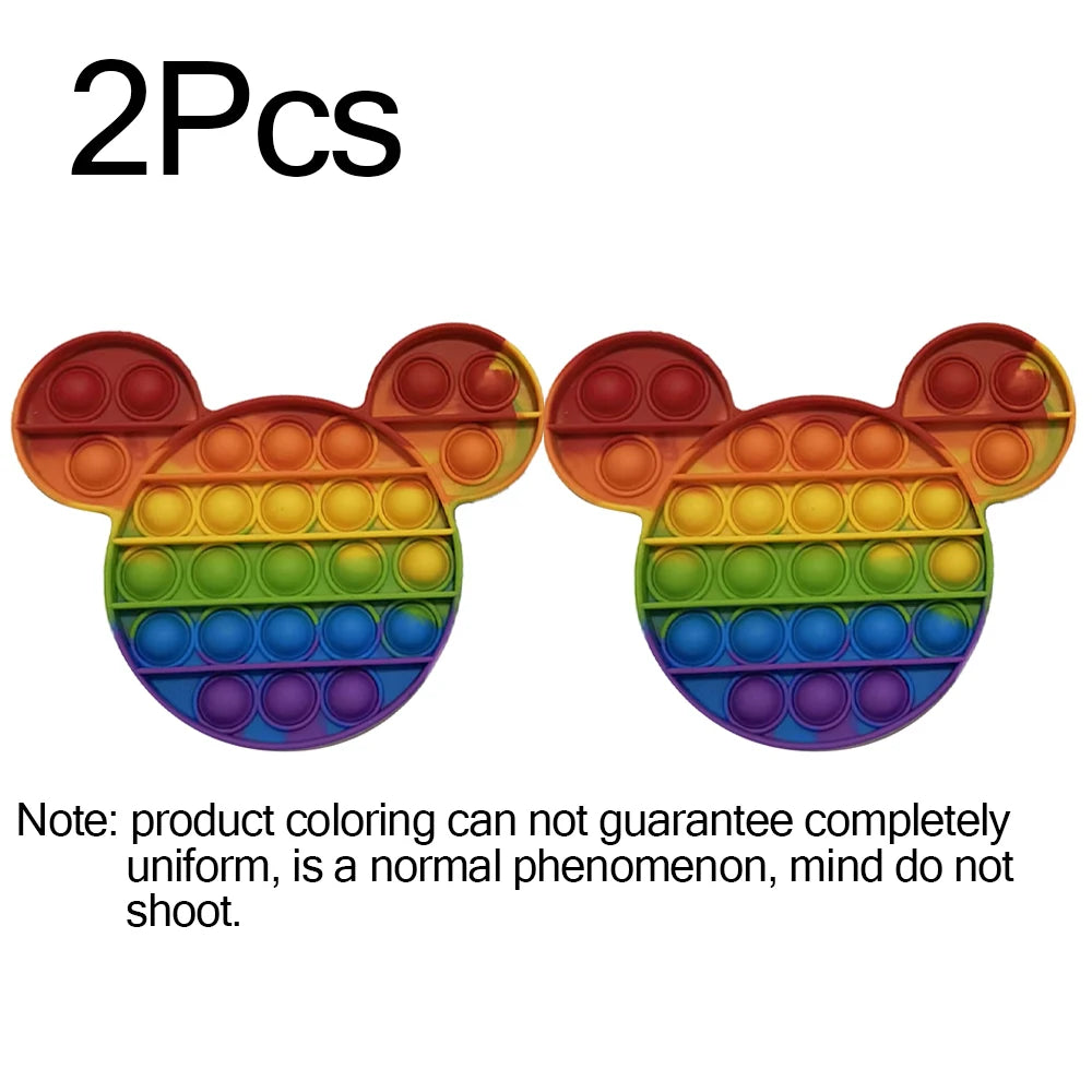 Rainbow Pop Bubble Fidget Toy Set – 2 Pack Sensory Press Toys