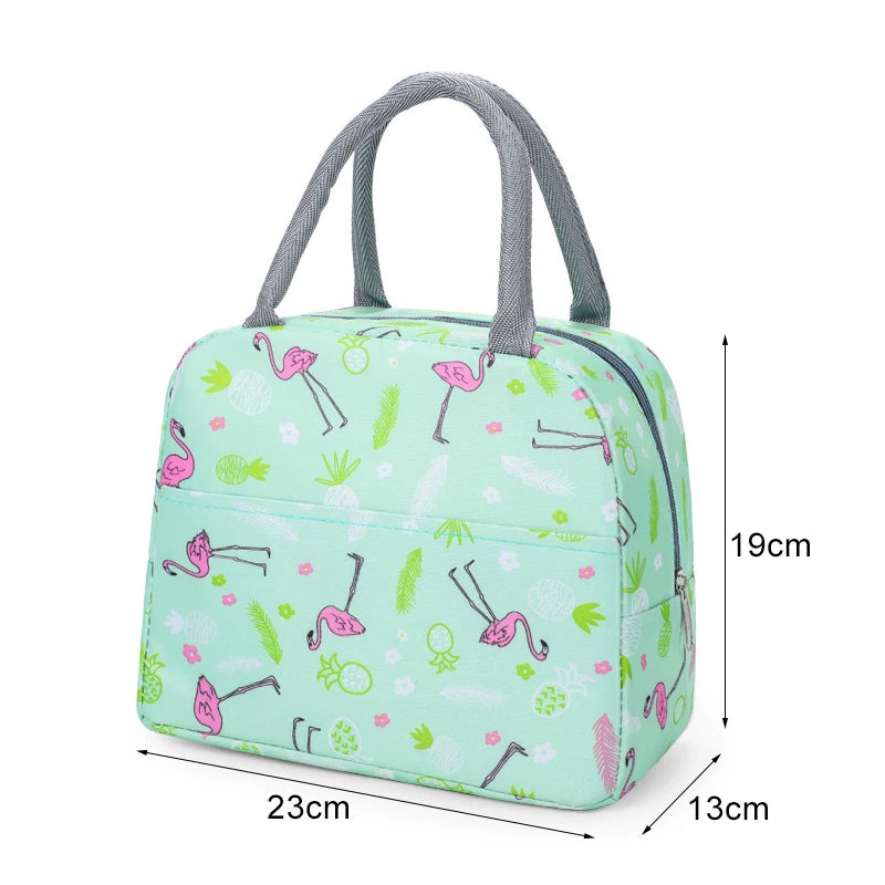 Patterned Insulated Lunch Bag – Portable School & Picnic Cooler Bag