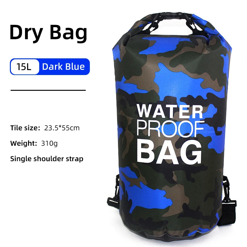 Waterproof Dry Bag Backpack with Wet/Dry Separation – 15L / 20L / 30L