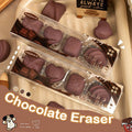4-Piece Chocolate-Shaped Pencil Eraser Set – Novelty School Stationery