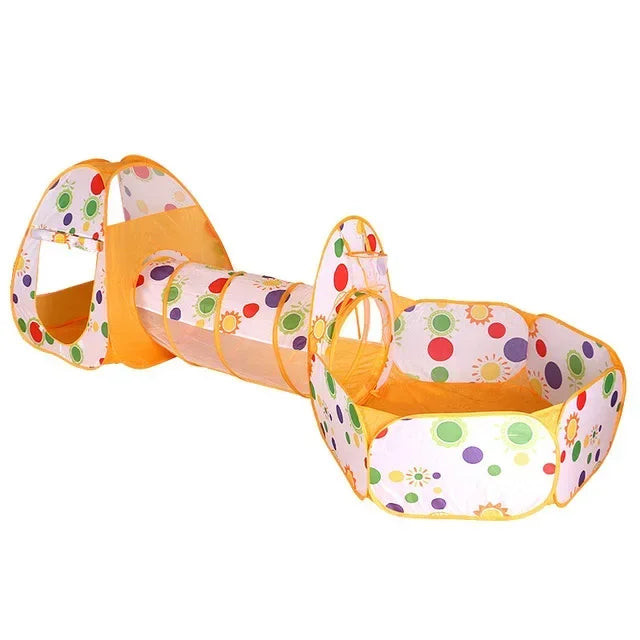 3-in-1 Sensory Play Tent, Crawling Tunnel & Ball Pit