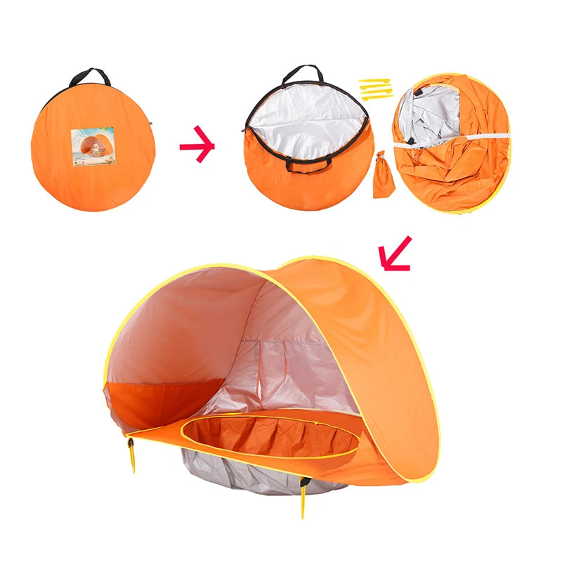Baby Pop-Up Beach Tent with Paddling Pool & Sun Shade