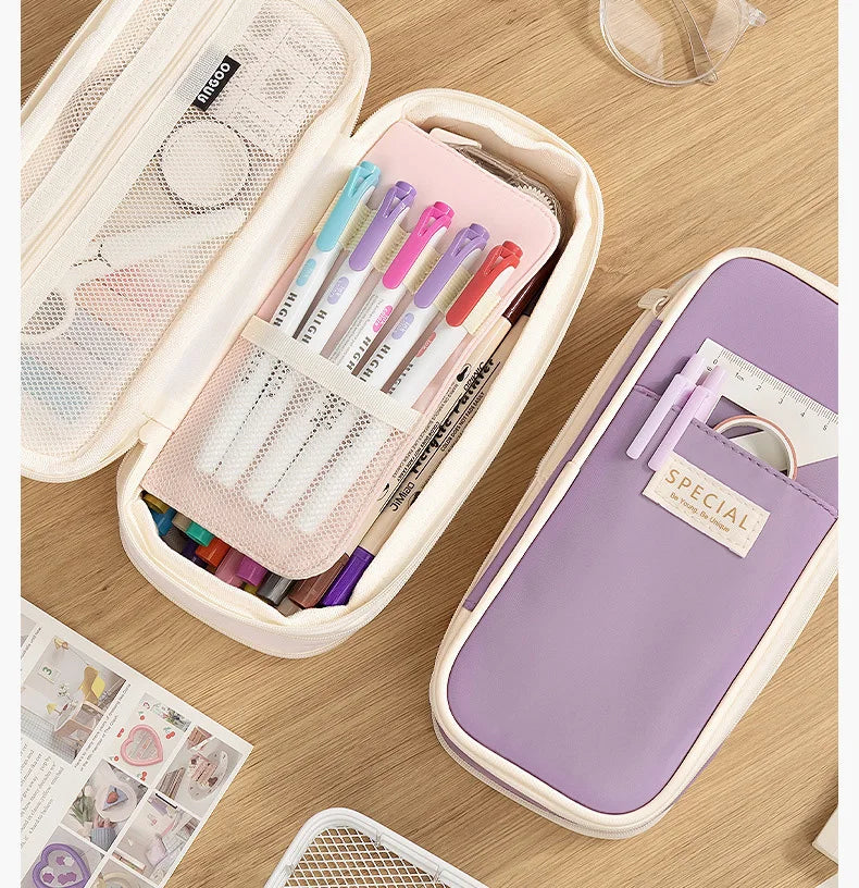 Double-Layer Large Capacity Pencil Case – Multi-Compartment School Organiser