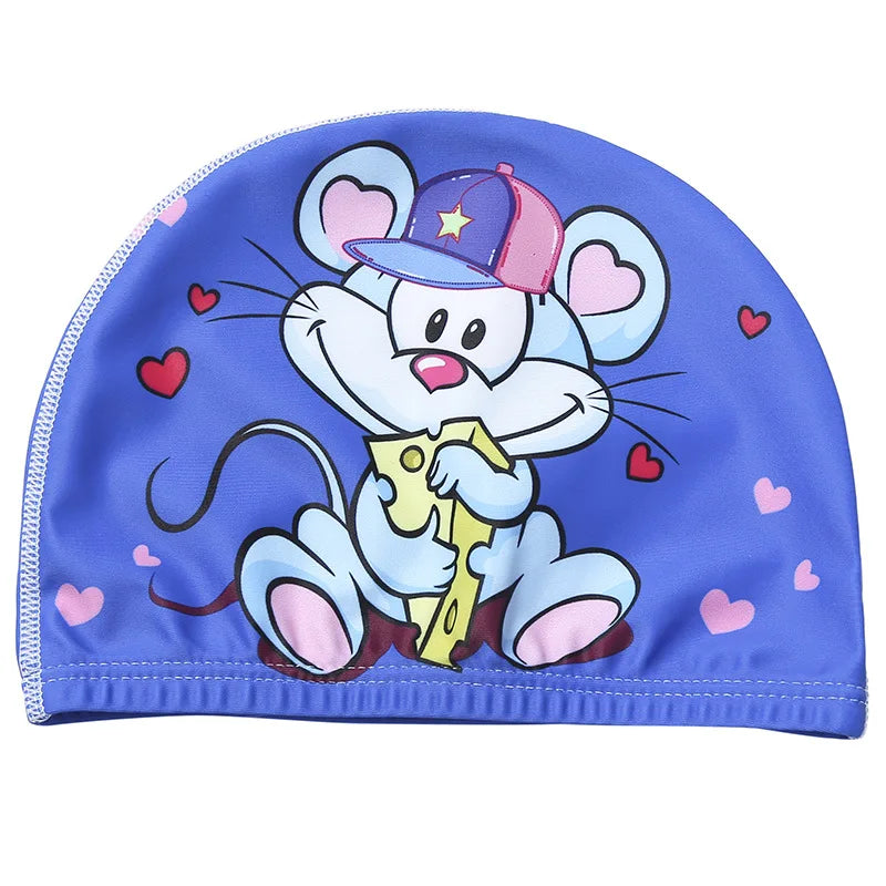 Kids Cartoon Swimming Cap – Soft Stretch Swim Hat