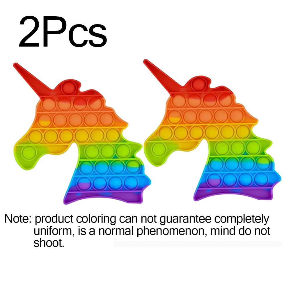 Rainbow Pop Bubble Fidget Toy Set – 2 Pack Sensory Press Toys