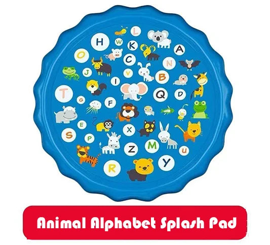 Animal Alphabet Kids Splash Pad – Outdoor Water Play Mat