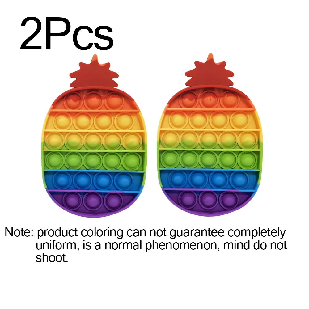Rainbow Pop Bubble Fidget Toy Set – 2 Pack Sensory Press Toys