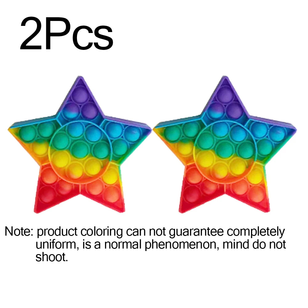 Rainbow Pop Bubble Fidget Toy Set – 2 Pack Sensory Press Toys