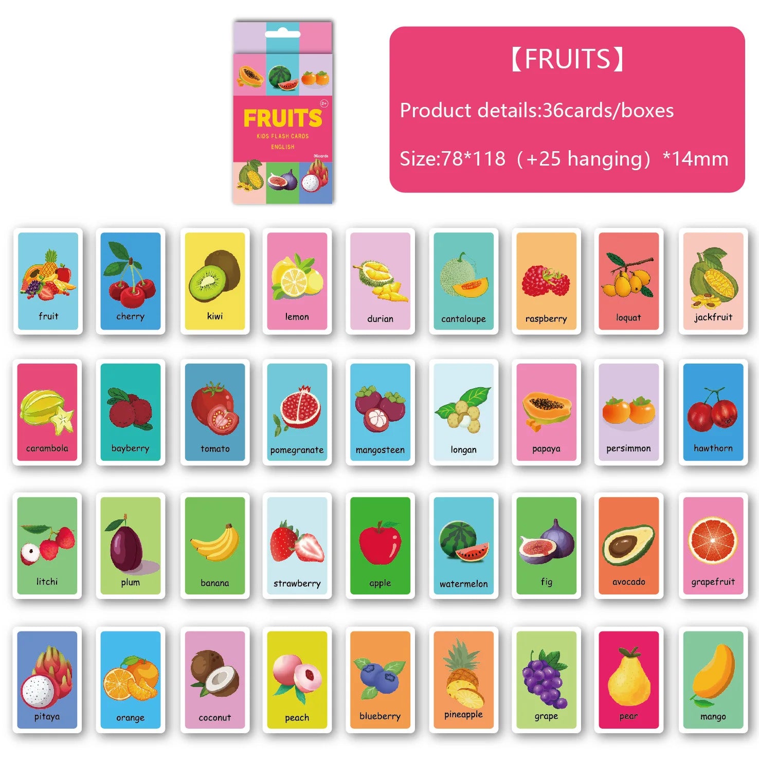 Early Learning Flash Cards – 36-Piece Educational Card Set