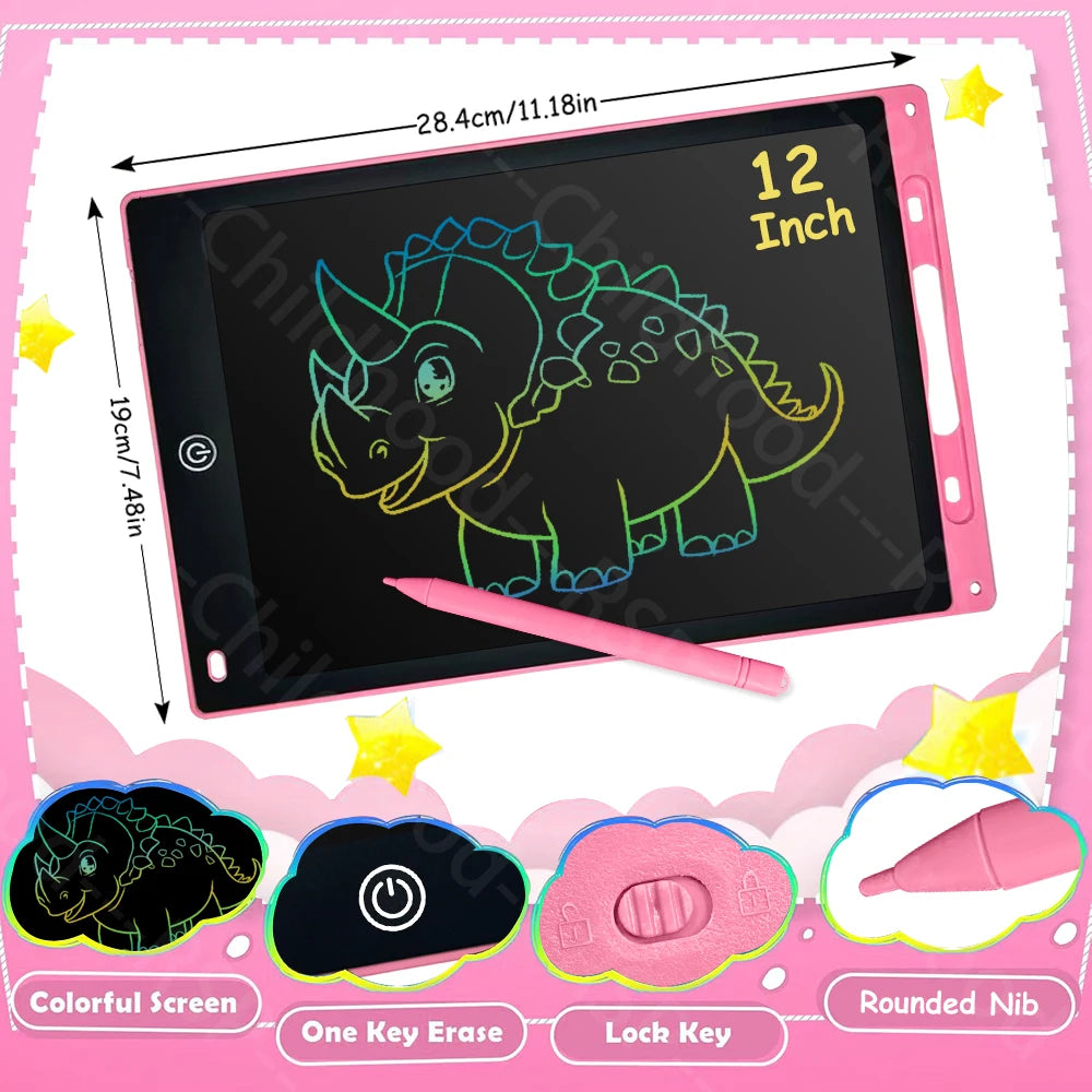 Reusable LCD Writing & Drawing Tablet – Colour Doodle Board with Stylus