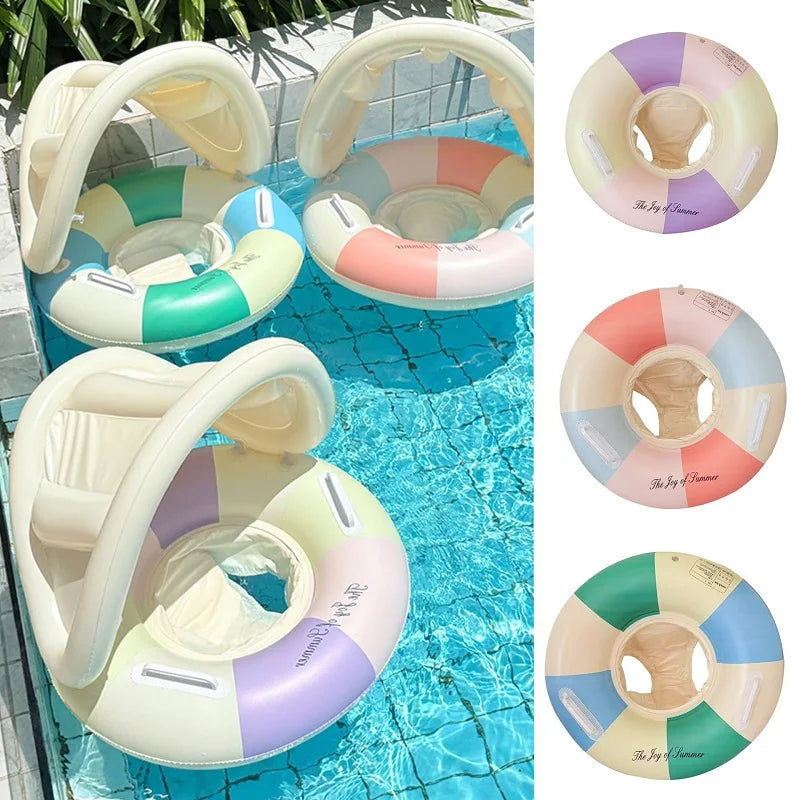Inflatable Pool Lounge Ring with Backrest