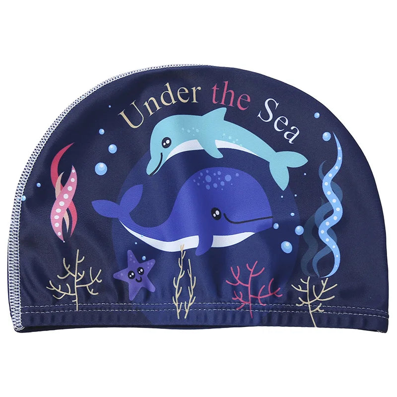 Kids Cartoon Swimming Cap – Soft Stretch Swim Hat
