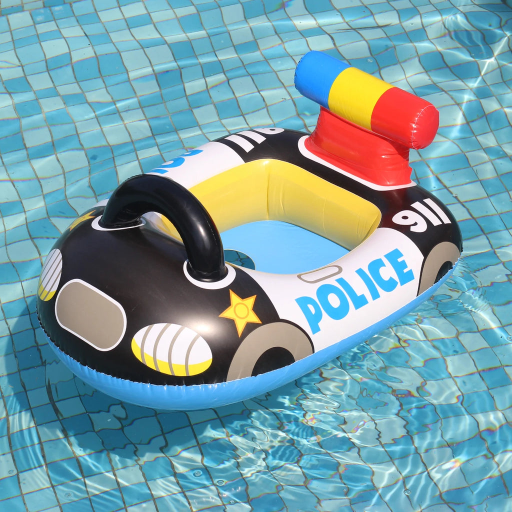 Inflatable Police Car Pool Float with Steering Wheel