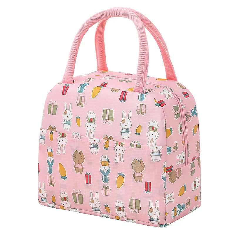 Patterned Insulated Lunch Bag – Portable School & Picnic Cooler Bag