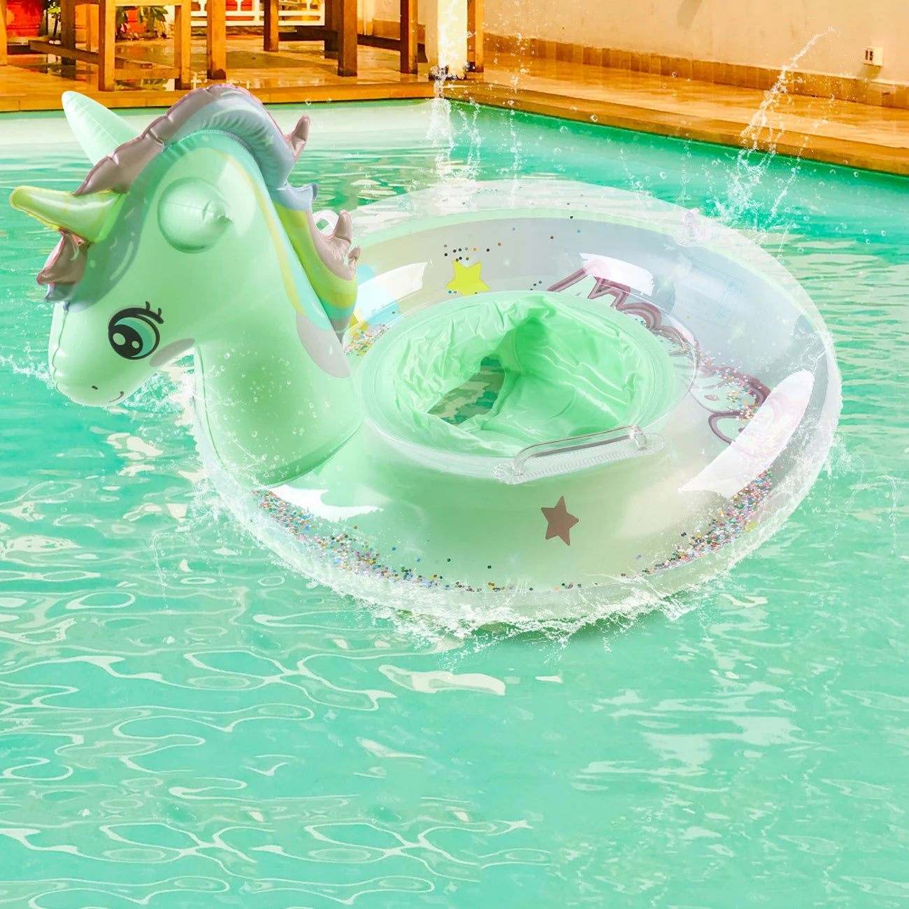Unicorn Inflatable Swimming Ring – Kids Pool Float