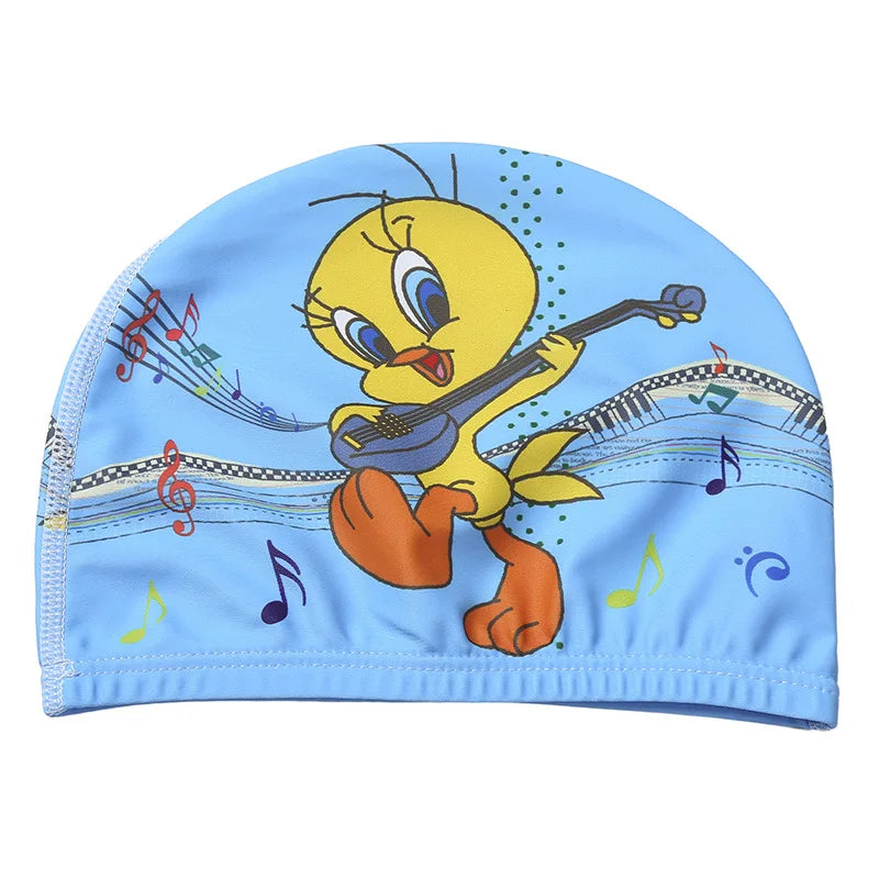 Kids Cartoon Swimming Cap – Soft Stretch Swim Hat