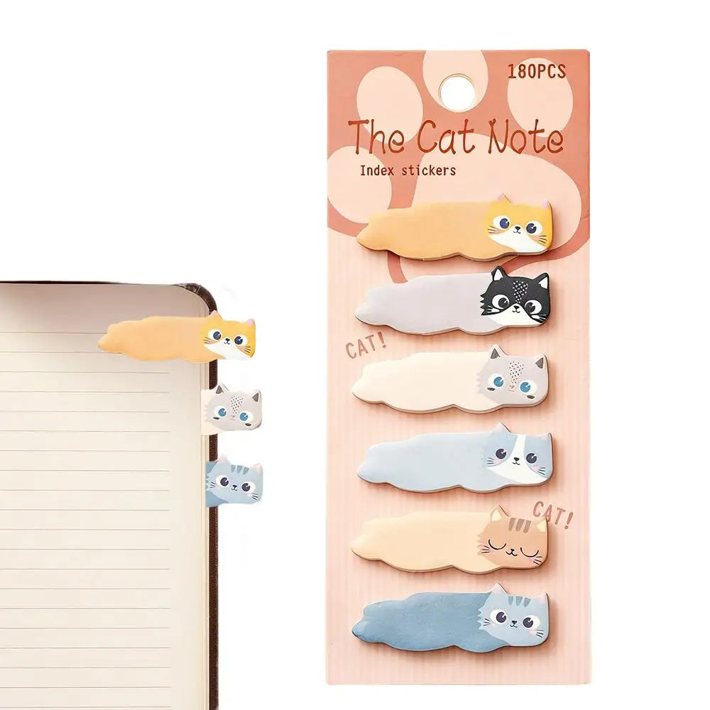 Cute Cat Sticky Notes & Page Markers – School & Study Tabs