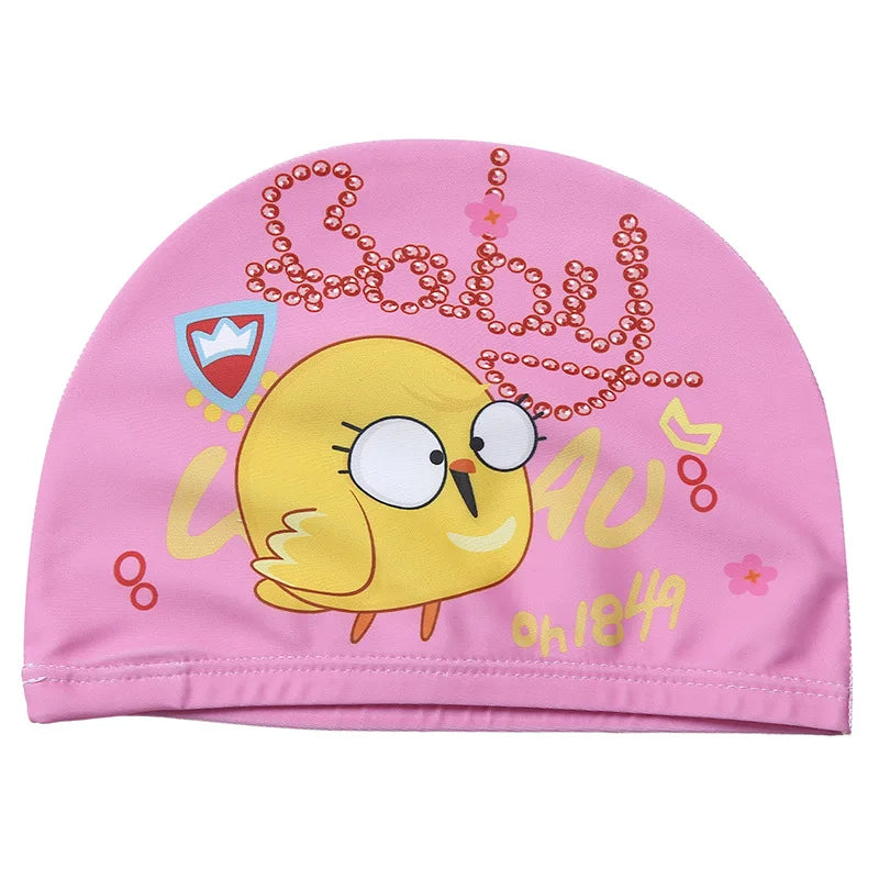 Kids Cartoon Swimming Cap – Soft Stretch Swim Hat