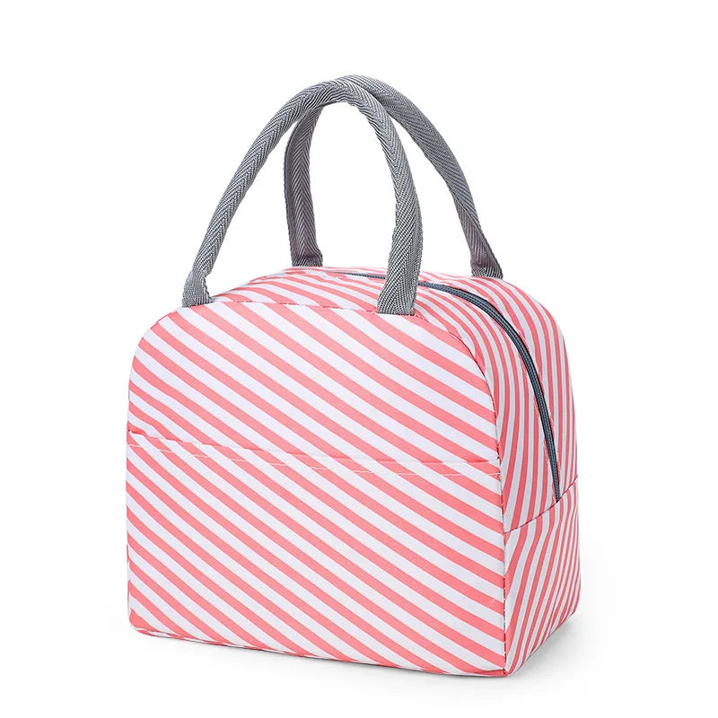 Patterned Insulated Lunch Bag – Portable School & Picnic Cooler Bag