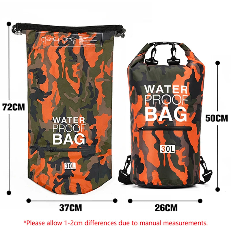 Waterproof Dry Bag Backpack with Wet/Dry Separation – 15L / 20L / 30L