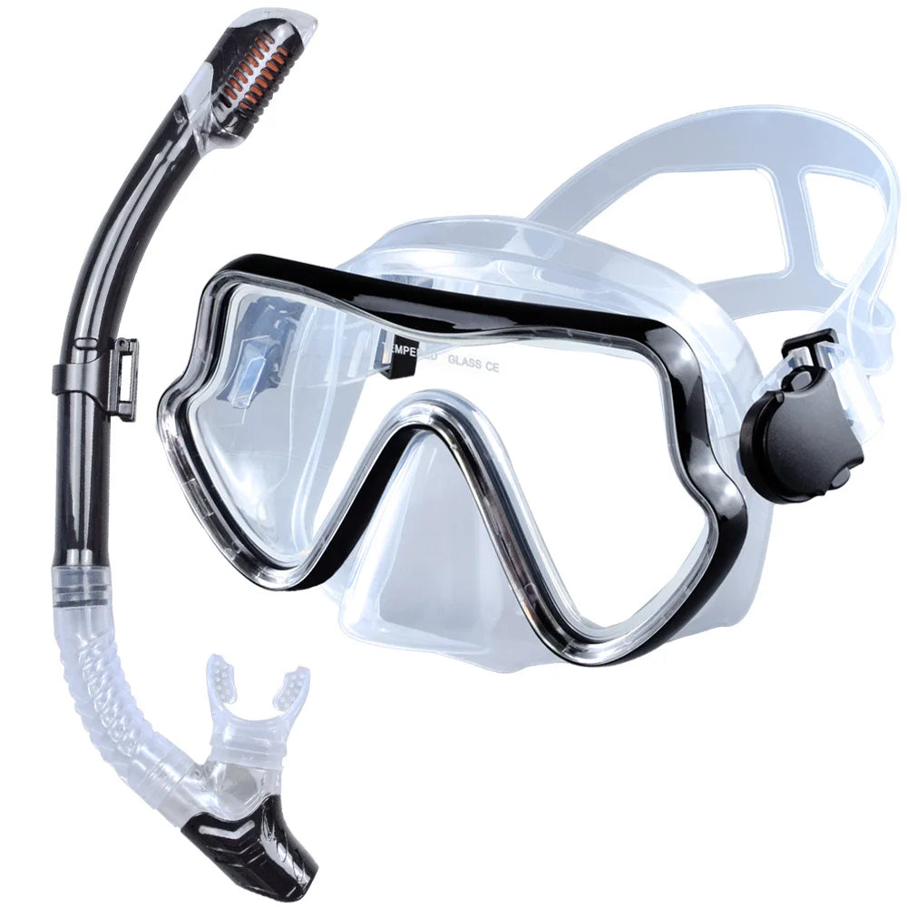 Adult Panoramic Snorkelling Mask & Dry Snorkel Set