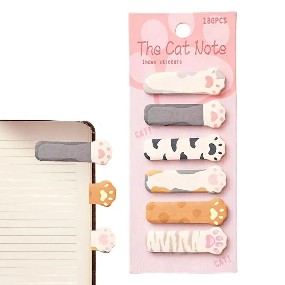 Cute Cat Sticky Notes & Page Markers – School & Study Tabs