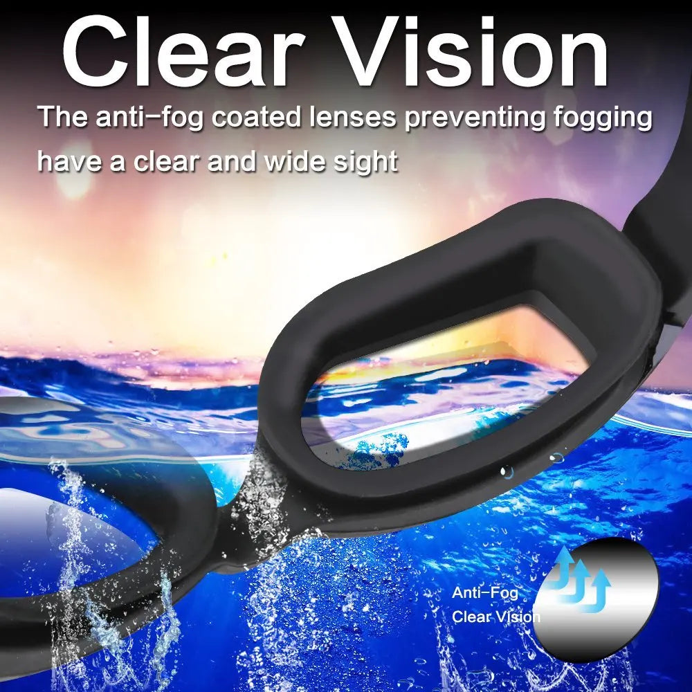 Adult Anti-Fog Swimming Goggles – Adjustable Comfort Fit