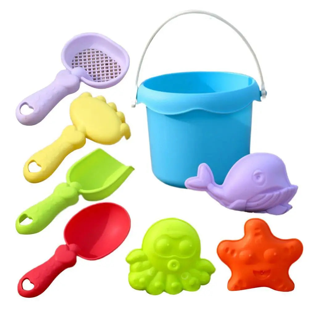 Kids Beach Sand & Water Play Set – Bucket, Shovel, Rake & Moulds