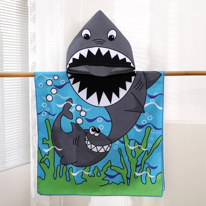 Kids Hooded Poncho Towel – Quick-Dry Beach & Bath Towel